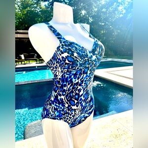 NWT Sunmarin Swimsuit By Sunflair in Bold Blue Size 10